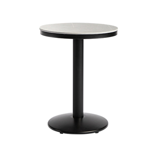 Industrial Metal Bar Table 21.6" Round Top Faux Marble Pedestal Bistro Table for Cafe 21.7"L x 21.7"W x 29.5"H Without Chairs Clearhalo 'Bar Furniture' 'Bar Tables' 'bar_tables' 'furn' 'furn_bar_tables' 'Furniture' 'furniture_bar_tables' 'Kitchen & Dining Furniture' 'kitchen&dining_furn' 'kitchen' 4258561