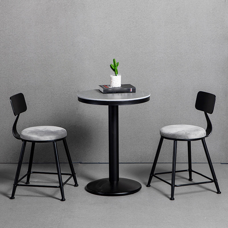 Industrial Metal Bar Table 21.6" Round Top Faux Marble Pedestal Bistro Table for Cafe Clearhalo 'Bar Furniture' 'Bar Tables' 'bar_tables' 'furn' 'furn_bar_tables' 'Furniture' 'furniture_bar_tables' 'Kitchen & Dining Furniture' 'kitchen&dining_furn' 'kitchen' 4258563