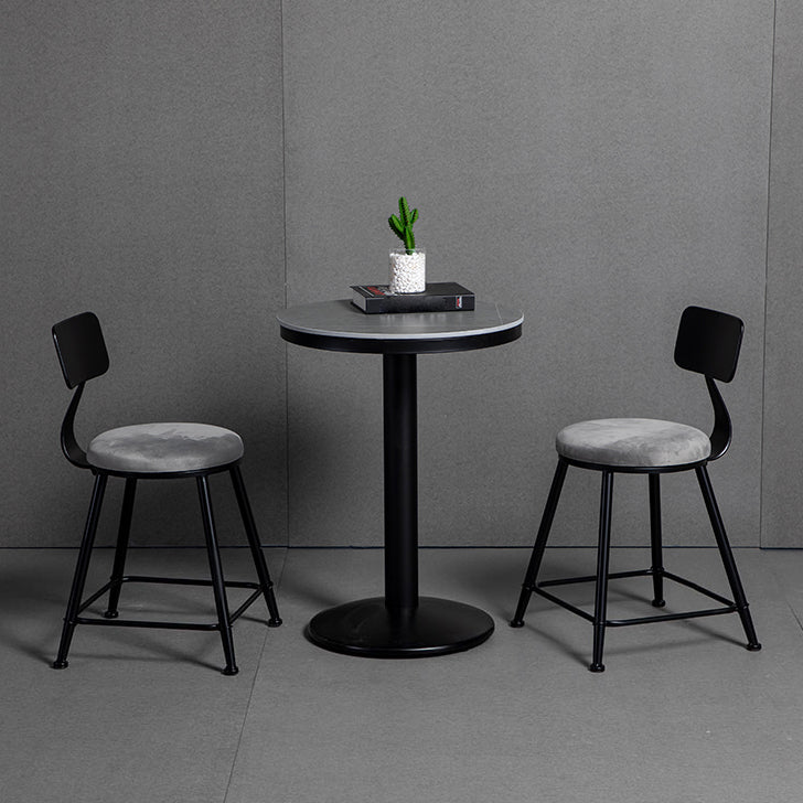 Industrial Metal Bar Table 21.6" Round Top Faux Marble Pedestal Bistro Table for Cafe Clearhalo 'Bar Furniture' 'Bar Tables' 'bar_tables' 'furn' 'furn_bar_tables' 'Furniture' 'furniture_bar_tables' 'Kitchen & Dining Furniture' 'kitchen&dining_furn' 'kitchen' 4258571