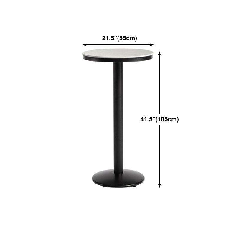 Industrial Metal Bar Table 21.6" Round Top Faux Marble Pedestal Bistro Table for Cafe Clearhalo 'Bar Furniture' 'Bar Tables' 'bar_tables' 'furn' 'furn_bar_tables' 'Furniture' 'furniture_bar_tables' 'Kitchen & Dining Furniture' 'kitchen&dining_furn' 'kitchen' 4258574
