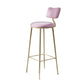 Glam Low Back Bar Stool Footrest Round Upholstered Counter Height Stool Pink Clearhalo 'Bar Furniture' 'Bar Stools' 'bar_stools' 'furn' 'furn_bar_stools' 'furniture_bar_stools' 'Kitchen & Dining Furniture' 'kitchen&dining_furn' 'kitchen' 'kitchen_furn' Furniture' 4258576