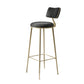 Glam Low Back Bar Stool Footrest Round Upholstered Counter Height Stool Black Clearhalo 'Bar Furniture' 'Bar Stools' 'bar_stools' 'furn' 'furn_bar_stools' 'furniture_bar_stools' 'Kitchen & Dining Furniture' 'kitchen&dining_furn' 'kitchen' 'kitchen_furn' Furniture' 4258577