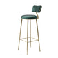 Glam Low Back Bar Stool Footrest Round Upholstered Counter Height Stool Green Clearhalo 'Bar Furniture' 'Bar Stools' 'bar_stools' 'furn' 'furn_bar_stools' 'furniture_bar_stools' 'Kitchen & Dining Furniture' 'kitchen&dining_furn' 'kitchen' 'kitchen_furn' Furniture' 4258579