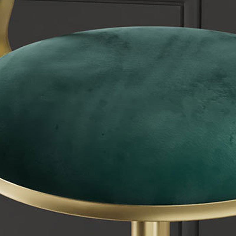 Glam Low Back Bar Stool Footrest Round Upholstered Counter Height Stool Clearhalo 'Bar Furniture' 'Bar Stools' 'bar_stools' 'furn' 'furn_bar_stools' 'furniture_bar_stools' 'Kitchen & Dining Furniture' 'kitchen&dining_furn' 'kitchen' 'kitchen_furn' Furniture' 4258586