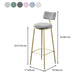 Glam Low Back Bar Stool Footrest Round Upholstered Counter Height Stool Clearhalo 'Bar Furniture' 'Bar Stools' 'bar_stools' 'furn' 'furn_bar_stools' 'furniture_bar_stools' 'Kitchen & Dining Furniture' 'kitchen&dining_furn' 'kitchen' 'kitchen_furn' Furniture' 4258591