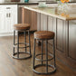 Modern Wood Bar Stool Round Footrest Indoor Counter Stool with Iron Legs Clearhalo 'Bar Furniture' 'Bar Stools' 'bar_stools' 'furn' 'furn_bar_stools' 'furniture_bar_stools' 'Kitchen & Dining Furniture' 'kitchen&dining_furn' 'kitchen' 'kitchen_furn' Furniture' 4258652