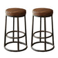 Modern Wood Bar Stool Round Footrest Indoor Counter Stool with Iron Legs 2 Piece Set Clearhalo 'Bar Furniture' 'Bar Stools' 'bar_stools' 'furn' 'furn_bar_stools' 'furniture_bar_stools' 'Kitchen & Dining Furniture' 'kitchen&dining_furn' 'kitchen' 'kitchen_furn' Furniture' 4258654