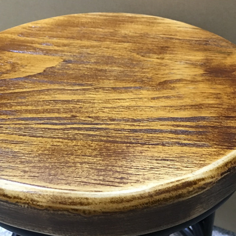 Modern Wood Bar Stool Round Footrest Indoor Counter Stool with Iron Legs Clearhalo 'Bar Furniture' 'Bar Stools' 'bar_stools' 'furn' 'furn_bar_stools' 'furniture_bar_stools' 'Kitchen & Dining Furniture' 'kitchen&dining_furn' 'kitchen' 'kitchen_furn' Furniture' 4258660