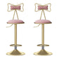 Glam Liftable Backrest Counter Stool Iron Household Bar Stool with Cushion Rose Pink 2 Piece Set Clearhalo 'Bar Furniture' 'Bar Stools' 'bar_stools' 'furn' 'furn_bar_stools' 'furniture_bar_stools' 'Kitchen & Dining Furniture' 'kitchen&dining_furn' 'kitchen' 'kitchen_furn' Furniture' 4258699
