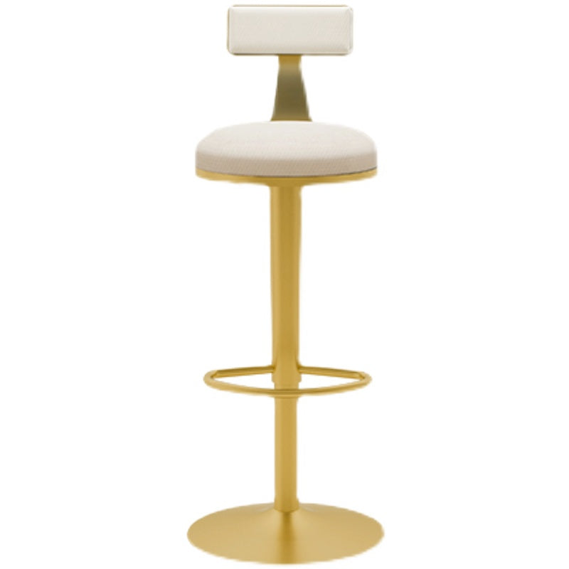 Glam Liftable Backrest Counter Stool Iron Household Bar Stool with Cushion Clearhalo 'Bar Furniture' 'Bar Stools' 'bar_stools' 'furn' 'furn_bar_stools' 'furniture_bar_stools' 'Kitchen & Dining Furniture' 'kitchen&dining_furn' 'kitchen' 'kitchen_furn' Furniture' 4258704