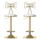Glam Liftable Backrest Counter Stool Iron Household Bar Stool with Cushion Gloss White 2 Piece Set Clearhalo 'Bar Furniture' 'Bar Stools' 'bar_stools' 'furn' 'furn_bar_stools' 'furniture_bar_stools' 'Kitchen & Dining Furniture' 'kitchen&dining_furn' 'kitchen' 'kitchen_furn' Furniture' 4258707