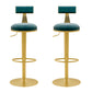 Glam Liftable Backrest Counter Stool Iron Household Bar Stool with Cushion Light Blue 2 Piece Set Clearhalo 'Bar Furniture' 'Bar Stools' 'bar_stools' 'furn' 'furn_bar_stools' 'furniture_bar_stools' 'Kitchen & Dining Furniture' 'kitchen&dining_furn' 'kitchen' 'kitchen_furn' Furniture' 4258717