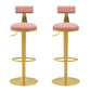 Glam Liftable Backrest Counter Stool Iron Household Bar Stool with Cushion Nude Pink 2 Piece Set Clearhalo 'Bar Furniture' 'Bar Stools' 'bar_stools' 'furn' 'furn_bar_stools' 'furniture_bar_stools' 'Kitchen & Dining Furniture' 'kitchen&dining_furn' 'kitchen' 'kitchen_furn' Furniture' 4258718