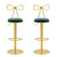 Glam Liftable Backrest Counter Stool Iron Household Bar Stool with Cushion Blue 2 Piece Set Clearhalo 'Bar Furniture' 'Bar Stools' 'bar_stools' 'furn' 'furn_bar_stools' 'furniture_bar_stools' 'Kitchen & Dining Furniture' 'kitchen&dining_furn' 'kitchen' 'kitchen_furn' Furniture' 4258722