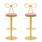 Glam Liftable Backrest Counter Stool Iron Household Bar Stool with Cushion Pink 2 Piece Set Clearhalo 'Bar Furniture' 'Bar Stools' 'bar_stools' 'furn' 'furn_bar_stools' 'furniture_bar_stools' 'Kitchen & Dining Furniture' 'kitchen&dining_furn' 'kitchen' 'kitchen_furn' Furniture' 4258724