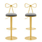 Glam Liftable Backrest Counter Stool Iron Household Bar Stool with Cushion Grey 2 Piece Set Clearhalo 'Bar Furniture' 'Bar Stools' 'bar_stools' 'furn' 'furn_bar_stools' 'furniture_bar_stools' 'Kitchen & Dining Furniture' 'kitchen&dining_furn' 'kitchen' 'kitchen_furn' Furniture' 4258726