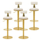 Glam Liftable Backrest Counter Stool Iron Household Bar Stool with Cushion Off-White 4 Piece Set Clearhalo 'Bar Furniture' 'Bar Stools' 'bar_stools' 'furn' 'furn_bar_stools' 'furniture_bar_stools' 'Kitchen & Dining Furniture' 'kitchen&dining_furn' 'kitchen' 'kitchen_furn' Furniture' 4258734