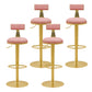Glam Liftable Backrest Counter Stool Iron Household Bar Stool with Cushion Nude Pink 4 Piece Set Clearhalo 'Bar Furniture' 'Bar Stools' 'bar_stools' 'furn' 'furn_bar_stools' 'furniture_bar_stools' 'Kitchen & Dining Furniture' 'kitchen&dining_furn' 'kitchen' 'kitchen_furn' Furniture' 4258738