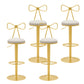 Glam Liftable Backrest Counter Stool Iron Household Bar Stool with Cushion White 4 Piece Set Clearhalo 'Bar Furniture' 'Bar Stools' 'bar_stools' 'furn' 'furn_bar_stools' 'furniture_bar_stools' 'Kitchen & Dining Furniture' 'kitchen&dining_furn' 'kitchen' 'kitchen_furn' Furniture' 4258739