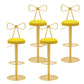 Glam Liftable Backrest Counter Stool Iron Household Bar Stool with Cushion Yellow 4 Piece Set Clearhalo 'Bar Furniture' 'Bar Stools' 'bar_stools' 'furn' 'furn_bar_stools' 'furniture_bar_stools' 'Kitchen & Dining Furniture' 'kitchen&dining_furn' 'kitchen' 'kitchen_furn' Furniture' 4258741