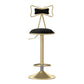 Glam Liftable Backrest Counter Stool Iron Household Bar Stool with Cushion Black 1 Piece Clearhalo 'Bar Furniture' 'Bar Stools' 'bar_stools' 'furn' 'furn_bar_stools' 'furniture_bar_stools' 'Kitchen & Dining Furniture' 'kitchen&dining_furn' 'kitchen' 'kitchen_furn' Furniture' 4258745