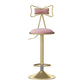 Glam Liftable Backrest Counter Stool Iron Household Bar Stool with Cushion Rose Pink 1 Piece Clearhalo 'Bar Furniture' 'Bar Stools' 'bar_stools' 'furn' 'furn_bar_stools' 'furniture_bar_stools' 'Kitchen & Dining Furniture' 'kitchen&dining_furn' 'kitchen' 'kitchen_furn' Furniture' 4258746