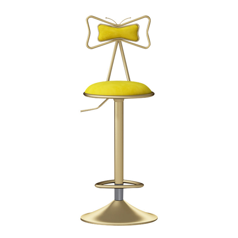 Glam Liftable Backrest Counter Stool Iron Household Bar Stool with Cushion Ginger 1 Piece Clearhalo 'Bar Furniture' 'Bar Stools' 'bar_stools' 'furn' 'furn_bar_stools' 'furniture_bar_stools' 'Kitchen & Dining Furniture' 'kitchen&dining_furn' 'kitchen' 'kitchen_furn' Furniture' 4258749