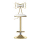 Glam Liftable Backrest Counter Stool Iron Household Bar Stool with Cushion Gloss White 1 Piece Clearhalo 'Bar Furniture' 'Bar Stools' 'bar_stools' 'furn' 'furn_bar_stools' 'furniture_bar_stools' 'Kitchen & Dining Furniture' 'kitchen&dining_furn' 'kitchen' 'kitchen_furn' Furniture' 4258750
