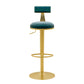 Glam Liftable Backrest Counter Stool Iron Household Bar Stool with Cushion Light Blue 1 Piece Clearhalo 'Bar Furniture' 'Bar Stools' 'bar_stools' 'furn' 'furn_bar_stools' 'furniture_bar_stools' 'Kitchen & Dining Furniture' 'kitchen&dining_furn' 'kitchen' 'kitchen_furn' Furniture' 4258755