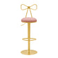 Glam Liftable Backrest Counter Stool Iron Household Bar Stool with Cushion Pink 1 Piece Clearhalo 'Bar Furniture' 'Bar Stools' 'bar_stools' 'furn' 'furn_bar_stools' 'furniture_bar_stools' 'Kitchen & Dining Furniture' 'kitchen&dining_furn' 'kitchen' 'kitchen_furn' Furniture' 4258760
