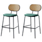 Modern Arm-less Bar Stool Rectangle Low Back Footrest Indoor Counter Stool(set of 2) Green 2 Piece Set Clearhalo 'Bar Furniture' 'Bar Stools' 'bar_stools' 'furn' 'furn_bar_stools' 'furniture_bar_stools' 'Kitchen & Dining Furniture' 'kitchen&dining_furn' 'kitchen' 'kitchen_furn' Furniture' 4258787