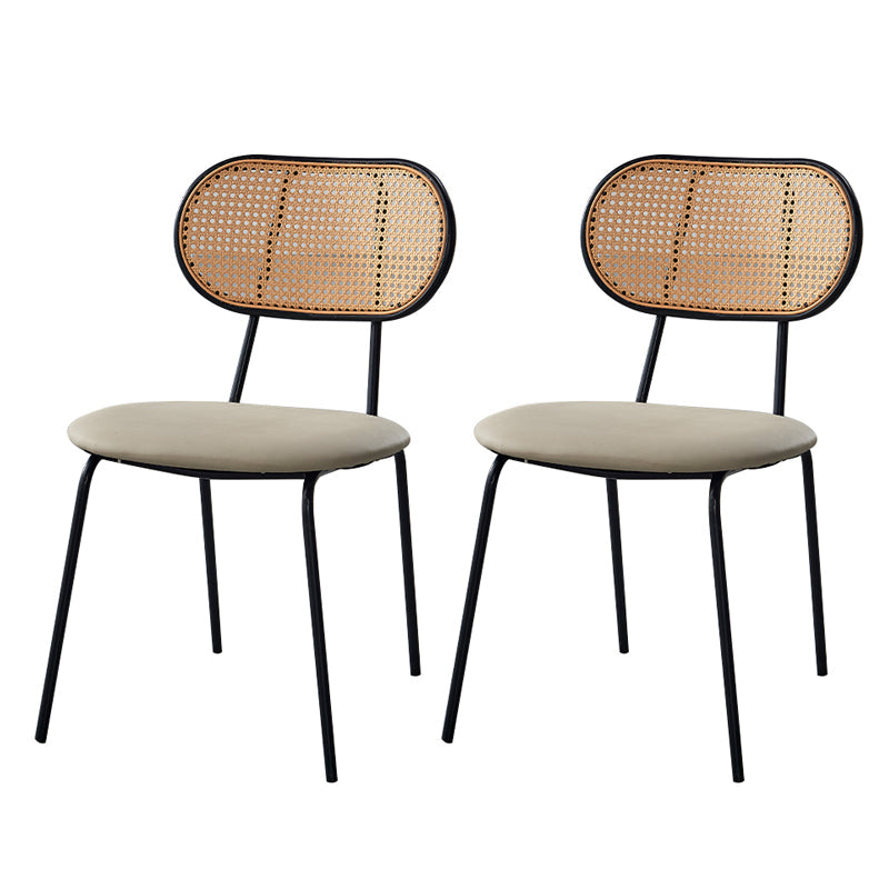 Modern Arm-less Bar Stool Rectangle Low Back Footrest Indoor Counter Stool(set of 2) Apricot 2 Piece Set Clearhalo 'Bar Furniture' 'Bar Stools' 'bar_stools' 'furn' 'furn_bar_stools' 'furniture_bar_stools' 'Kitchen & Dining Furniture' 'kitchen&dining_furn' 'kitchen' 'kitchen_furn' Furniture' 4258790