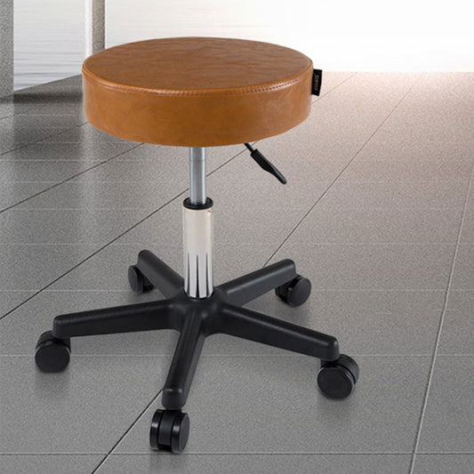 Adjustable Height Modern Bar Stool Swivel Brown Metal Counter-height Stool Clearhalo 'Bar Furniture' 'Bar Stools' 'bar_stools' 'furn' 'furn_bar_stools' 'furniture_bar_stools' 'Kitchen & Dining Furniture' 'kitchen&dining_furn' 'kitchen' 'kitchen_furn' Furniture' 4258812