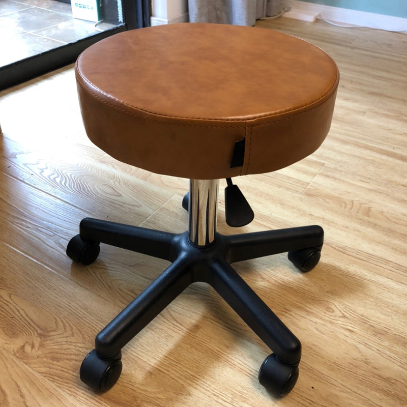 Adjustable Height Modern Bar Stool Swivel Brown Metal Counter-height Stool Clearhalo 'Bar Furniture' 'Bar Stools' 'bar_stools' 'furn' 'furn_bar_stools' 'furniture_bar_stools' 'Kitchen & Dining Furniture' 'kitchen&dining_furn' 'kitchen' 'kitchen_furn' Furniture' 4258813