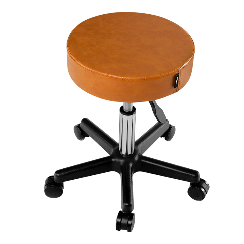 Adjustable Height Modern Bar Stool Swivel Brown Metal Counter-height Stool Clearhalo 'Bar Furniture' 'Bar Stools' 'bar_stools' 'furn' 'furn_bar_stools' 'furniture_bar_stools' 'Kitchen & Dining Furniture' 'kitchen&dining_furn' 'kitchen' 'kitchen_furn' Furniture' 4258816