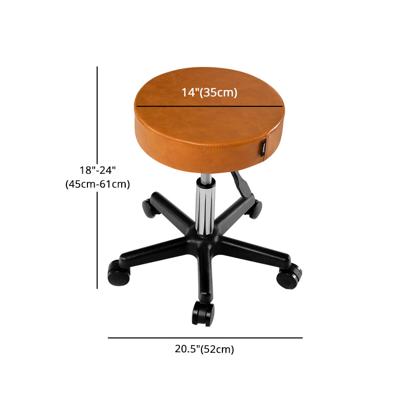 Adjustable Height Modern Bar Stool Swivel Brown Metal Counter-height Stool Clearhalo 'Bar Furniture' 'Bar Stools' 'bar_stools' 'furn' 'furn_bar_stools' 'furniture_bar_stools' 'Kitchen & Dining Furniture' 'kitchen&dining_furn' 'kitchen' 'kitchen_furn' Furniture' 4258818