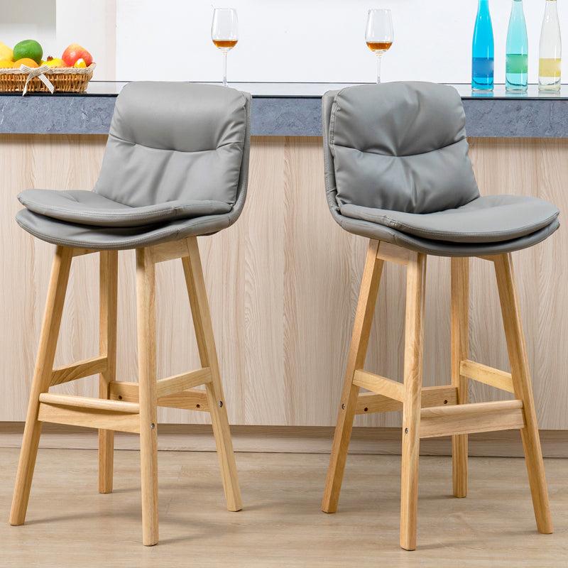Leather Bucket Bar Stool Low Back Modern Indoor Counter Stool with Wood Legs Clearhalo 'Bar Furniture' 'Bar Stools' 'bar_stools' 'furn' 'furn_bar_stools' 'furniture_bar_stools' 'Kitchen & Dining Furniture' 'kitchen&dining_furn' 'kitchen' 'kitchen_furn' Furniture' 4258825