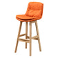 Leather Bucket Bar Stool Low Back Modern Indoor Counter Stool with Wood Legs Orange 1 Piece Clearhalo 'Bar Furniture' 'Bar Stools' 'bar_stools' 'furn' 'furn_bar_stools' 'furniture_bar_stools' 'Kitchen & Dining Furniture' 'kitchen&dining_furn' 'kitchen' 'kitchen_furn' Furniture' 4258831