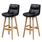 Leather Bucket Bar Stool Low Back Modern Indoor Counter Stool with Wood Legs Black 2 Piece Set Clearhalo 'Bar Furniture' 'Bar Stools' 'bar_stools' 'furn' 'furn_bar_stools' 'furniture_bar_stools' 'Kitchen & Dining Furniture' 'kitchen&dining_furn' 'kitchen' 'kitchen_furn' Furniture' 4258838