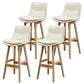 Leather Bucket Bar Stool Low Back Modern Indoor Counter Stool with Wood Legs Off-White 4 Piece Set Clearhalo 'Bar Furniture' 'Bar Stools' 'bar_stools' 'furn' 'furn_bar_stools' 'furniture_bar_stools' 'Kitchen & Dining Furniture' 'kitchen&dining_furn' 'kitchen' 'kitchen_furn' Furniture' 4258844