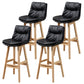 Leather Bucket Bar Stool Low Back Modern Indoor Counter Stool with Wood Legs Black 4 Piece Set Clearhalo 'Bar Furniture' 'Bar Stools' 'bar_stools' 'furn' 'furn_bar_stools' 'furniture_bar_stools' 'Kitchen & Dining Furniture' 'kitchen&dining_furn' 'kitchen' 'kitchen_furn' Furniture' 4258846