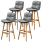 Leather Bucket Bar Stool Low Back Modern Indoor Counter Stool with Wood Legs Light Gray 4 Piece Set Clearhalo 'Bar Furniture' 'Bar Stools' 'bar_stools' 'furn' 'furn_bar_stools' 'furniture_bar_stools' 'Kitchen & Dining Furniture' 'kitchen&dining_furn' 'kitchen' 'kitchen_furn' Furniture' 4258849