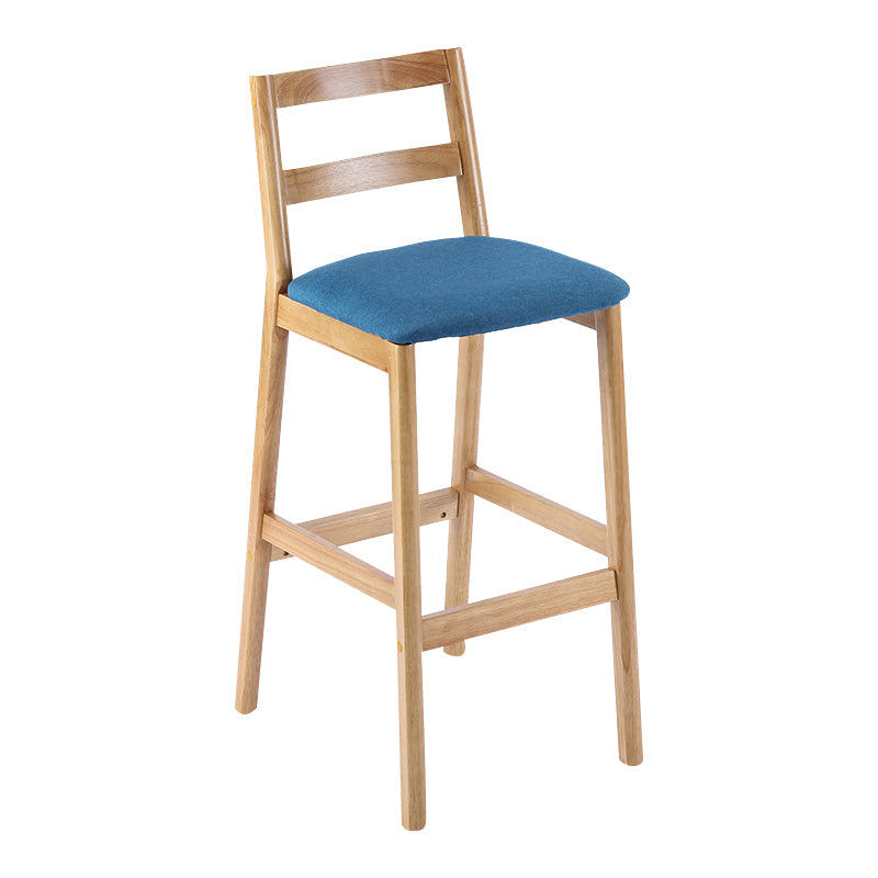 Modern Solid Wood Counter & Bar Stool Low Back Bar Stool with Wood Legs Blue 1 Piece Clearhalo 'Bar Furniture' 'Bar Stools' 'bar_stools' 'furn' 'furn_bar_stools' 'furniture_bar_stools' 'Kitchen & Dining Furniture' 'kitchen&dining_furn' 'kitchen' 'kitchen_furn' Furniture' 4258852