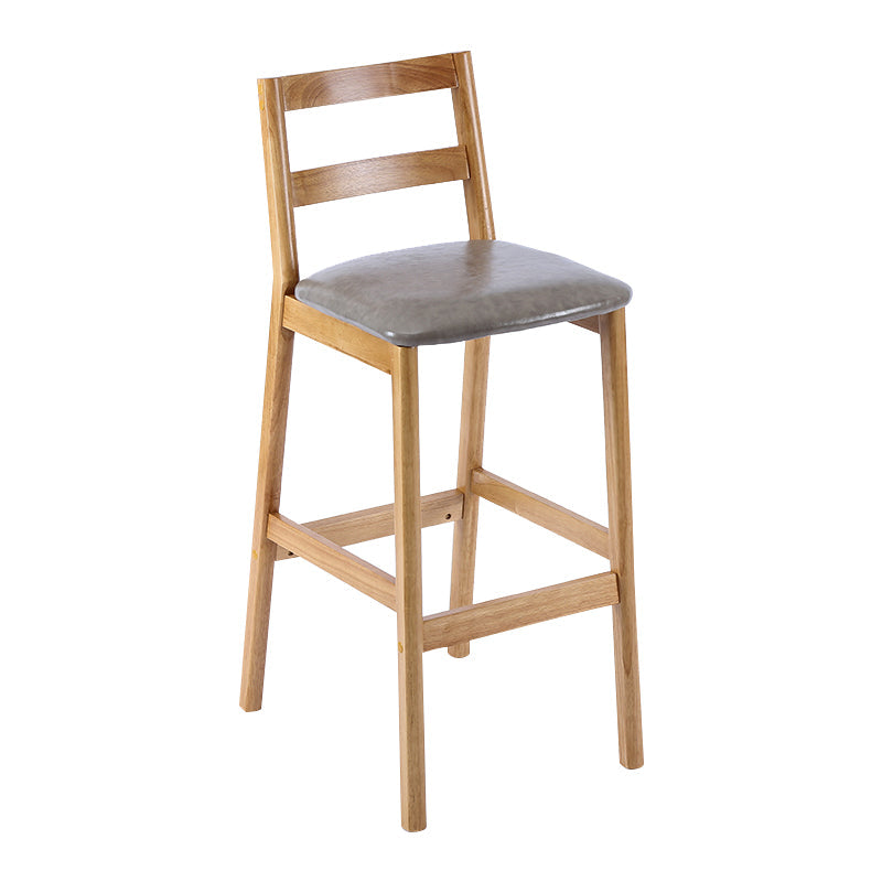 Modern Solid Wood Counter & Bar Stool Low Back Bar Stool with Wood Legs Grey 1 Piece Clearhalo 'Bar Furniture' 'Bar Stools' 'bar_stools' 'furn' 'furn_bar_stools' 'furniture_bar_stools' 'Kitchen & Dining Furniture' 'kitchen&dining_furn' 'kitchen' 'kitchen_furn' Furniture' 4258865