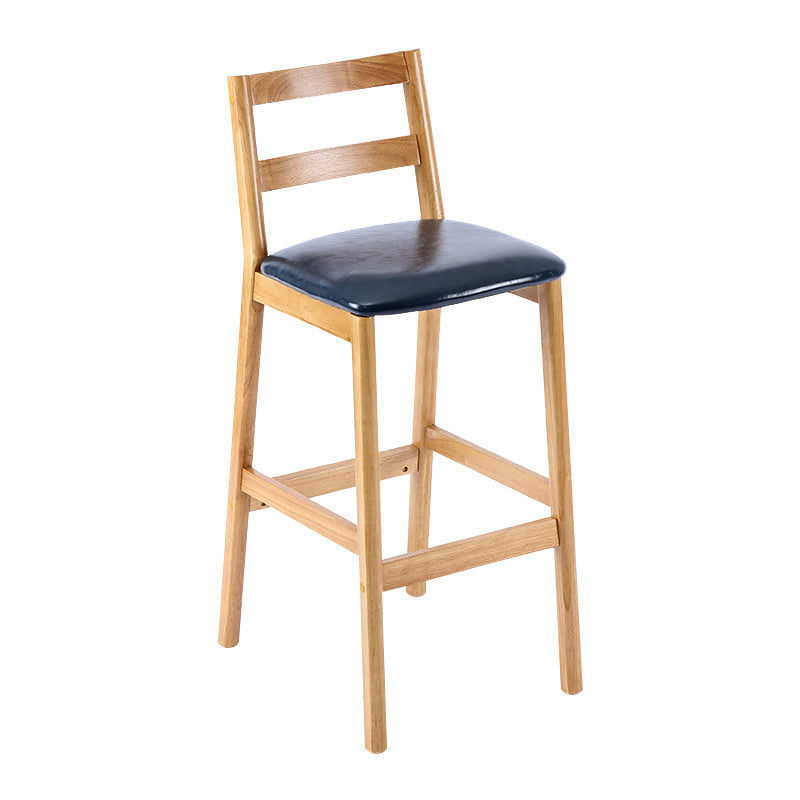 Modern Solid Wood Counter & Bar Stool Low Back Bar Stool with Wood Legs Dark Blue 1 Piece Clearhalo 'Bar Furniture' 'Bar Stools' 'bar_stools' 'furn' 'furn_bar_stools' 'furniture_bar_stools' 'Kitchen & Dining Furniture' 'kitchen&dining_furn' 'kitchen' 'kitchen_furn' Furniture' 4258867