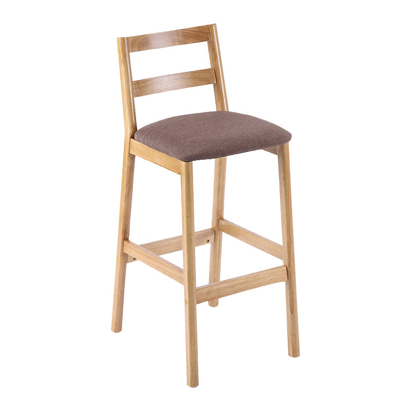 Modern Solid Wood Counter & Bar Stool Low Back Bar Stool with Wood Legs Coffee 1 Piece Clearhalo 'Bar Furniture' 'Bar Stools' 'bar_stools' 'furn' 'furn_bar_stools' 'furniture_bar_stools' 'Kitchen & Dining Furniture' 'kitchen&dining_furn' 'kitchen' 'kitchen_furn' Furniture' 4258868