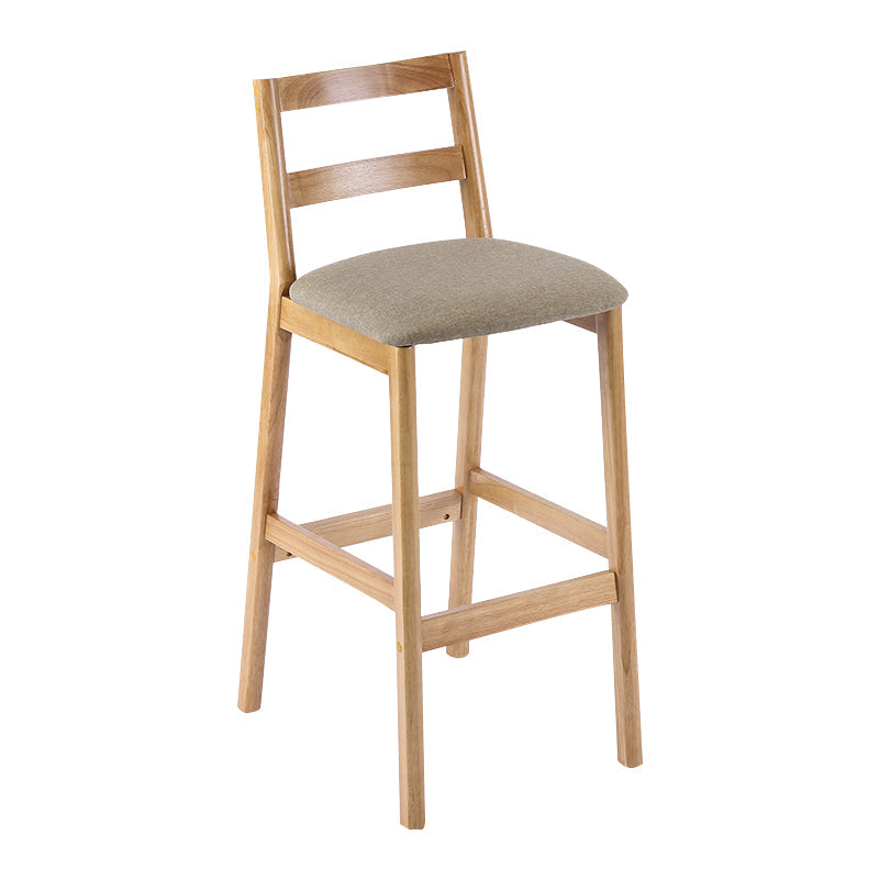 Modern Solid Wood Counter & Bar Stool Low Back Bar Stool with Wood Legs Khaki 1 Piece Clearhalo 'Bar Furniture' 'Bar Stools' 'bar_stools' 'furn' 'furn_bar_stools' 'furniture_bar_stools' 'Kitchen & Dining Furniture' 'kitchen&dining_furn' 'kitchen' 'kitchen_furn' Furniture' 4258869