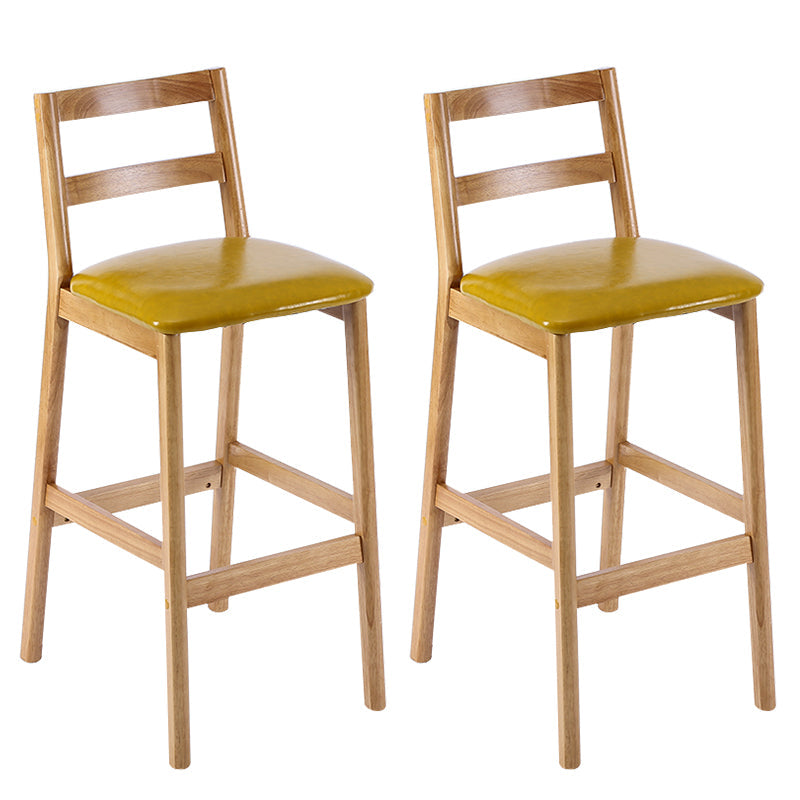Modern Solid Wood Counter & Bar Stool Low Back Bar Stool with Wood Legs Ginger 2 Piece Set Clearhalo 'Bar Furniture' 'Bar Stools' 'bar_stools' 'furn' 'furn_bar_stools' 'furniture_bar_stools' 'Kitchen & Dining Furniture' 'kitchen&dining_furn' 'kitchen' 'kitchen_furn' Furniture' 4258873