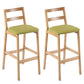 Modern Solid Wood Counter & Bar Stool Low Back Bar Stool with Wood Legs Green 2 Piece Set Clearhalo 'Bar Furniture' 'Bar Stools' 'bar_stools' 'furn' 'furn_bar_stools' 'furniture_bar_stools' 'Kitchen & Dining Furniture' 'kitchen&dining_furn' 'kitchen' 'kitchen_furn' Furniture' 4258874