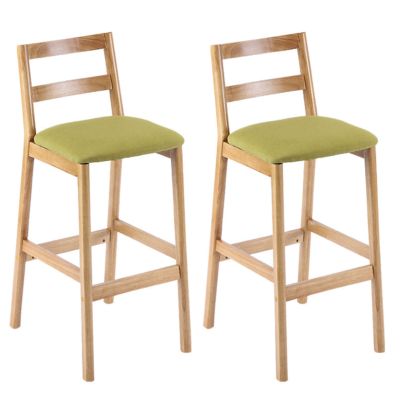 Modern Solid Wood Counter & Bar Stool Low Back Bar Stool with Wood Legs Green 2 Piece Set Clearhalo 'Bar Furniture' 'Bar Stools' 'bar_stools' 'furn' 'furn_bar_stools' 'furniture_bar_stools' 'Kitchen & Dining Furniture' 'kitchen&dining_furn' 'kitchen' 'kitchen_furn' Furniture' 4258874